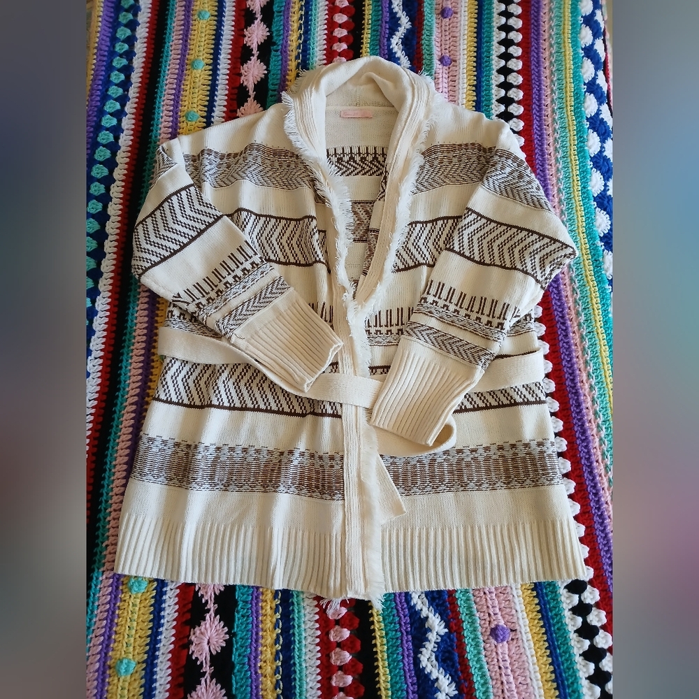 Beige open front Cardigan size XL